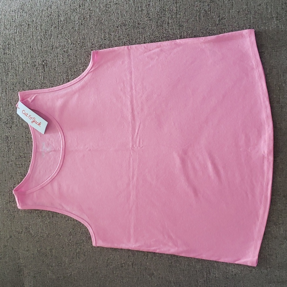 NWT Cat & Jack girl's pink tank top XXL (18)